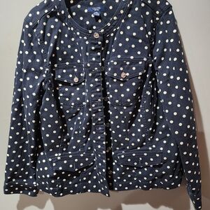 Chaps Women's Navy Polka Dot Jacket